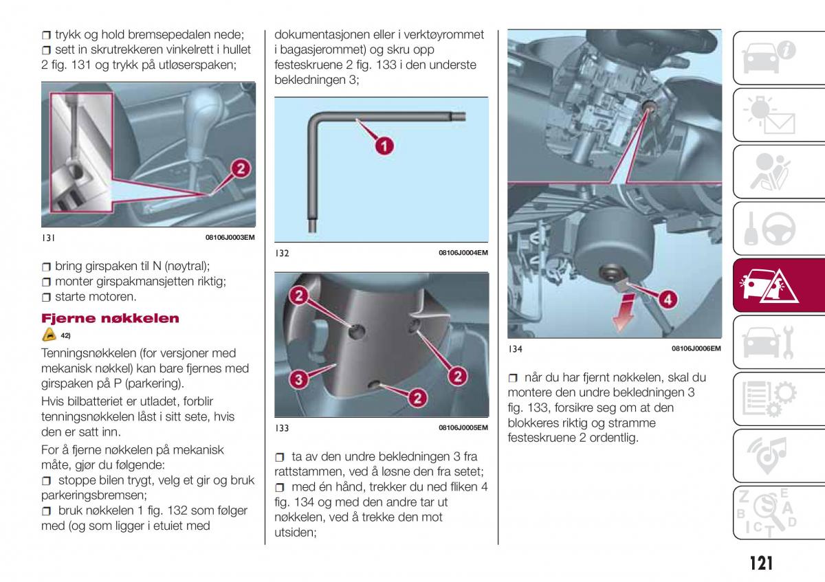 Fiat Tipo sedan bruksanvisningen / page 123