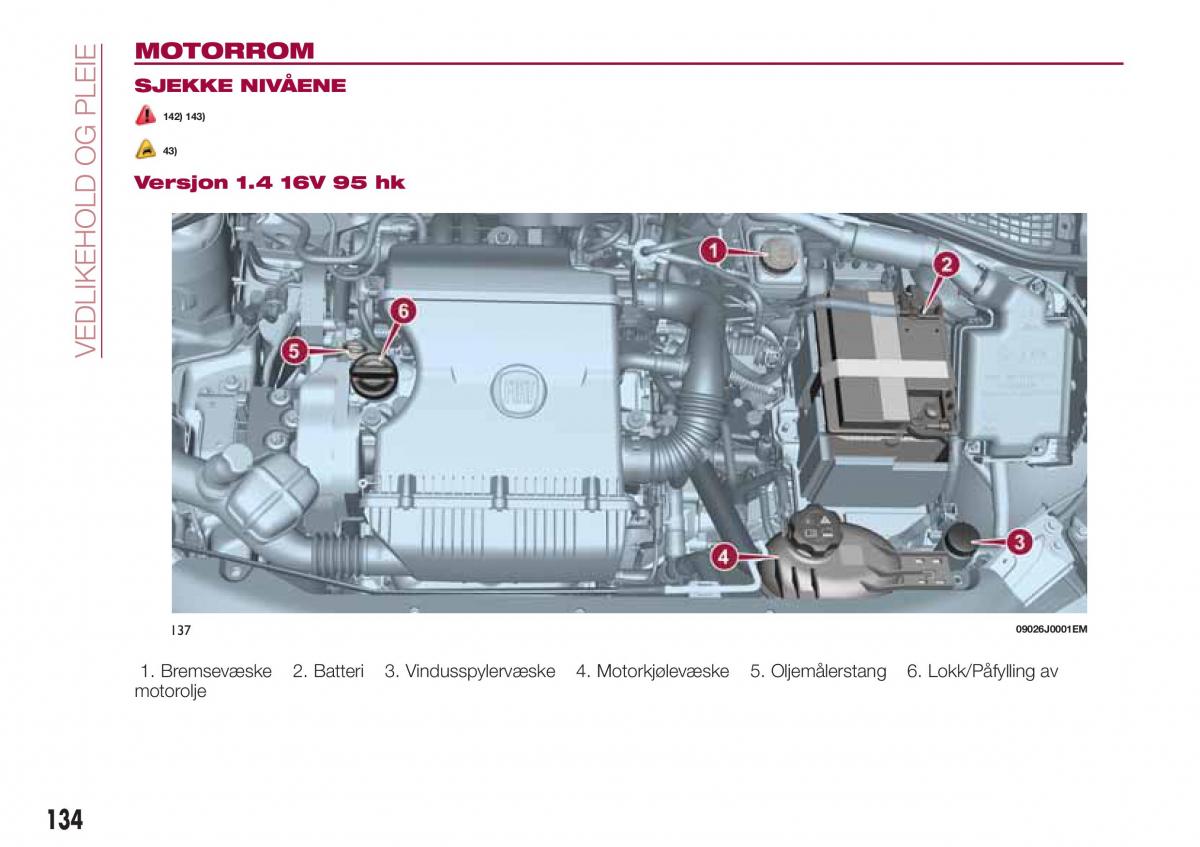 Fiat Tipo sedan bruksanvisningen / page 136