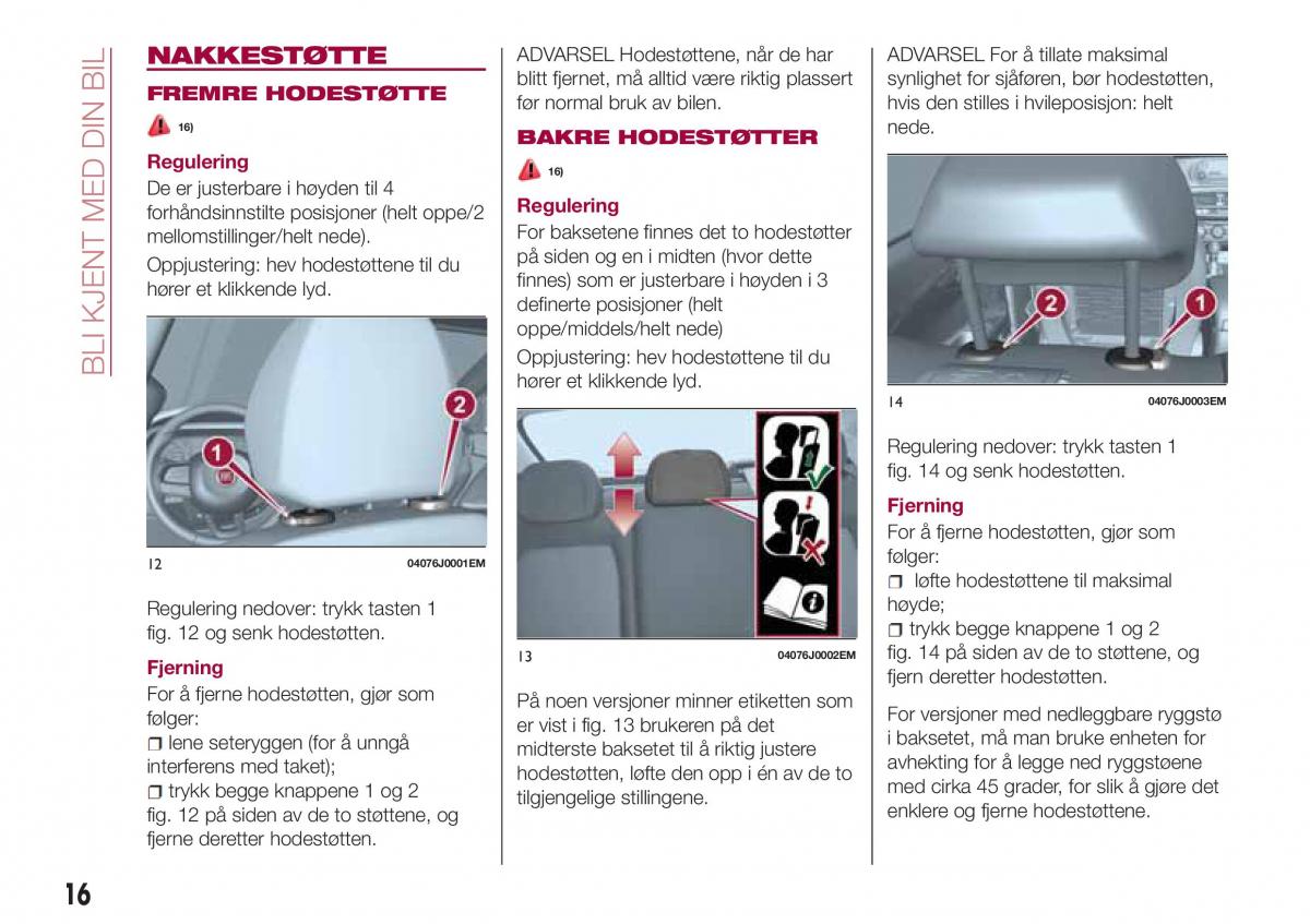 Fiat Tipo sedan bruksanvisningen / page 18