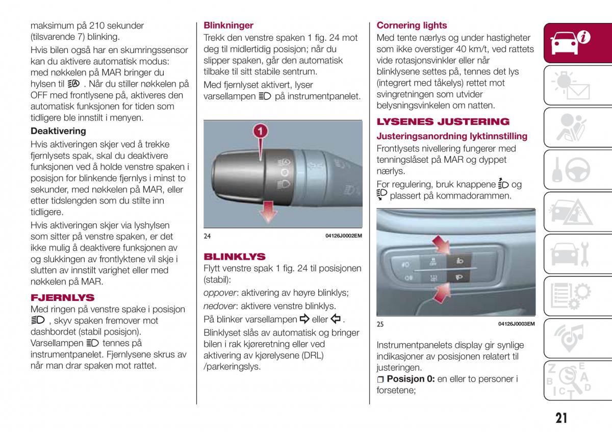 Fiat Tipo sedan bruksanvisningen / page 23