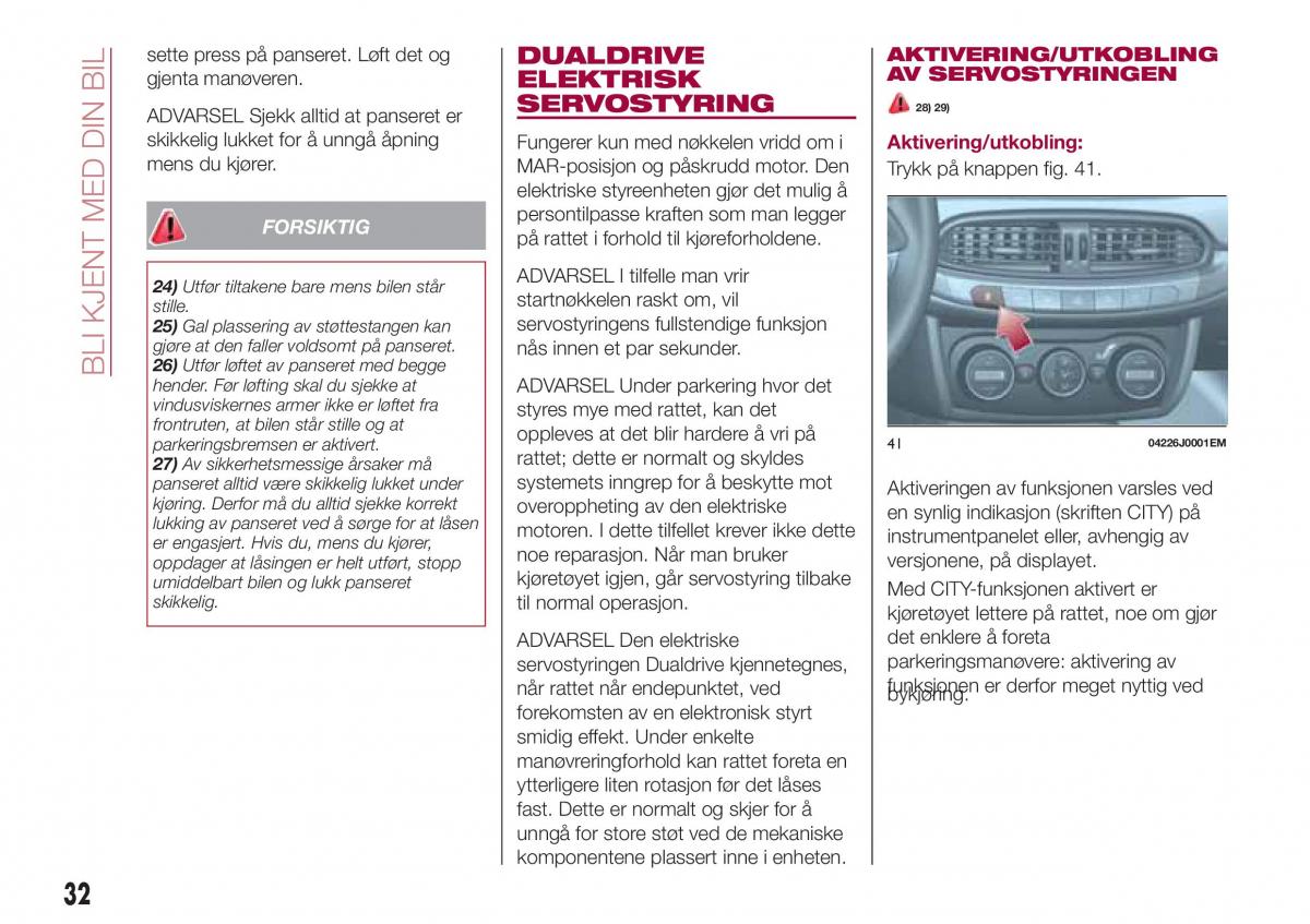 Fiat Tipo sedan bruksanvisningen / page 34