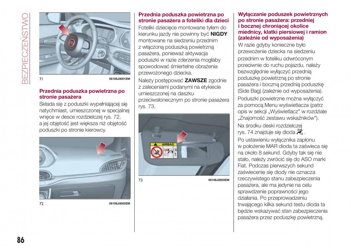 Fiat Tipo sedan instrukcja obslugi / page 88