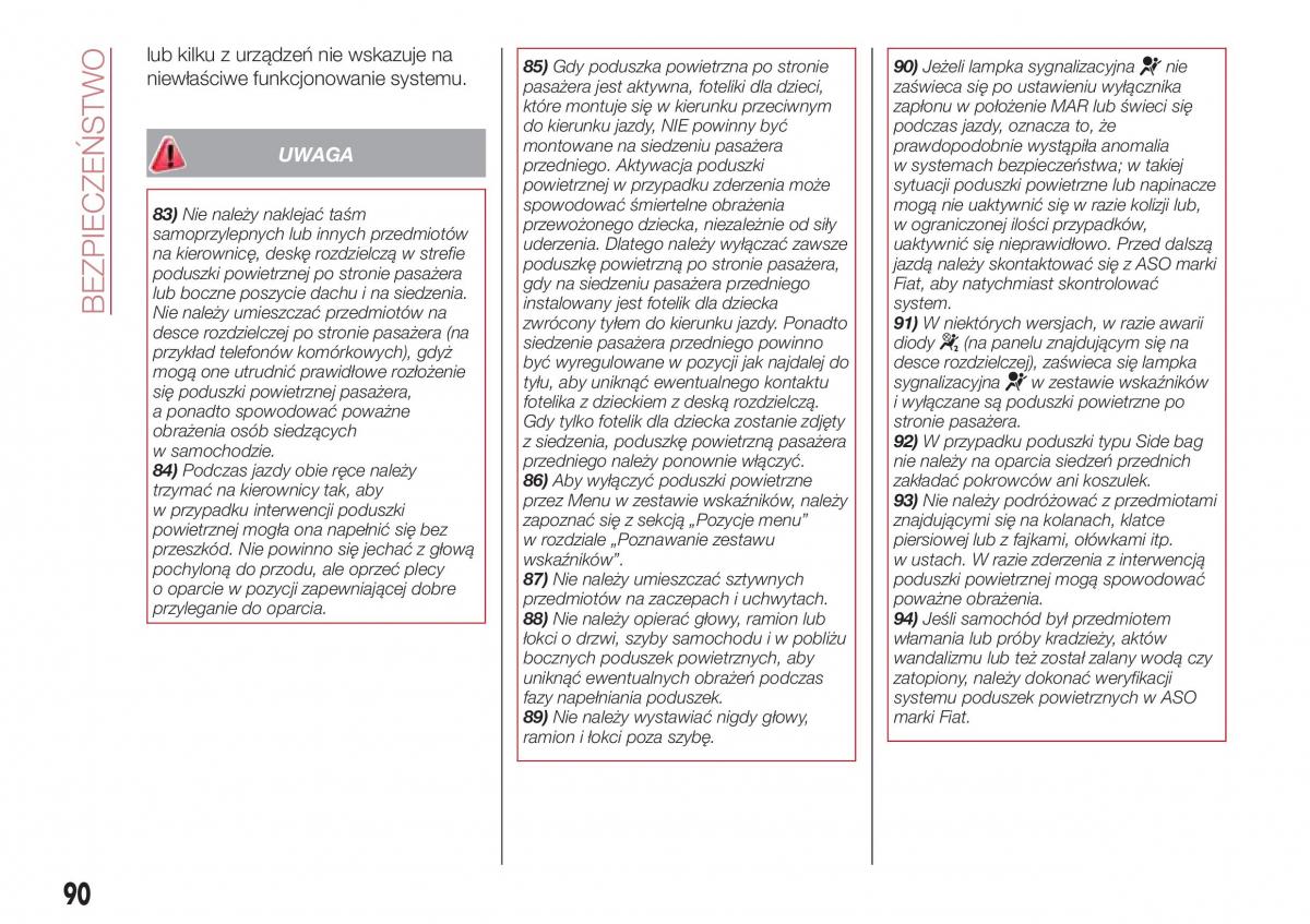 Fiat Tipo sedan instrukcja obslugi / page 92