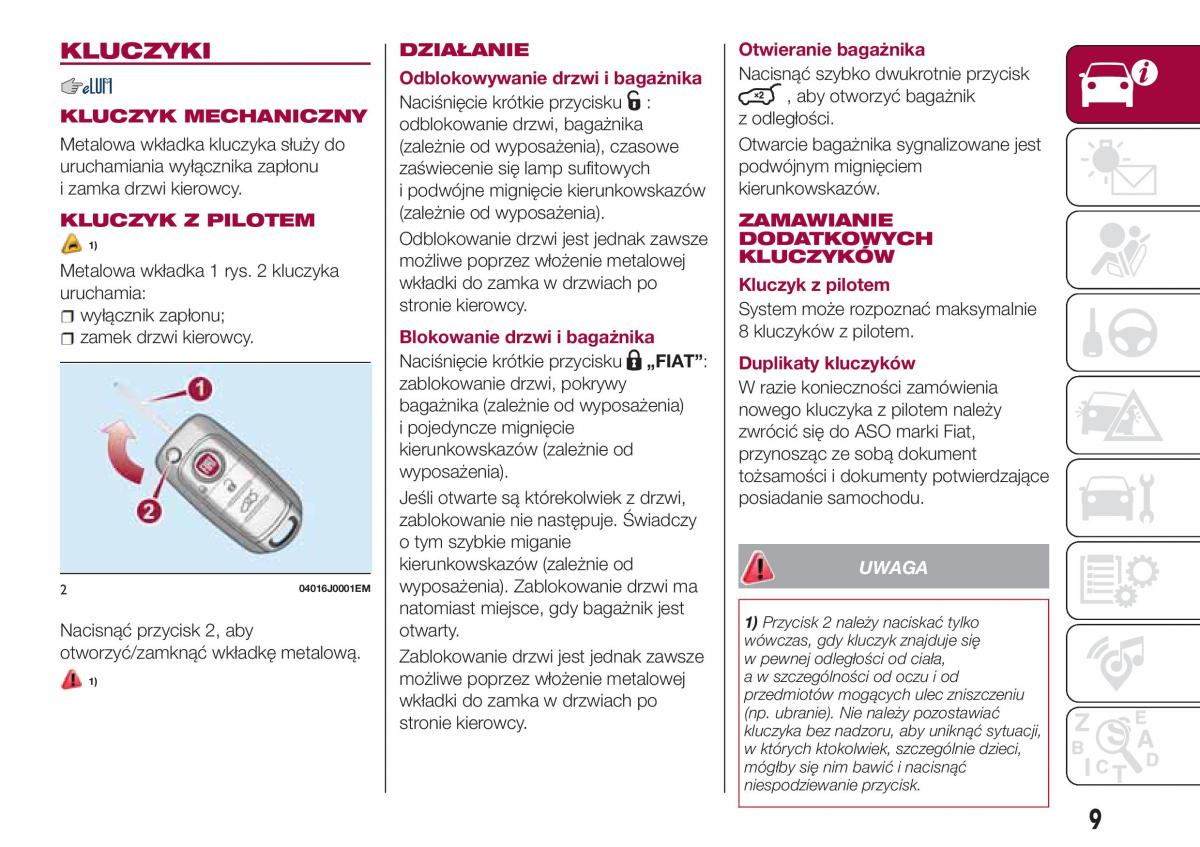 Fiat Tipo sedan instrukcja obslugi / page 11