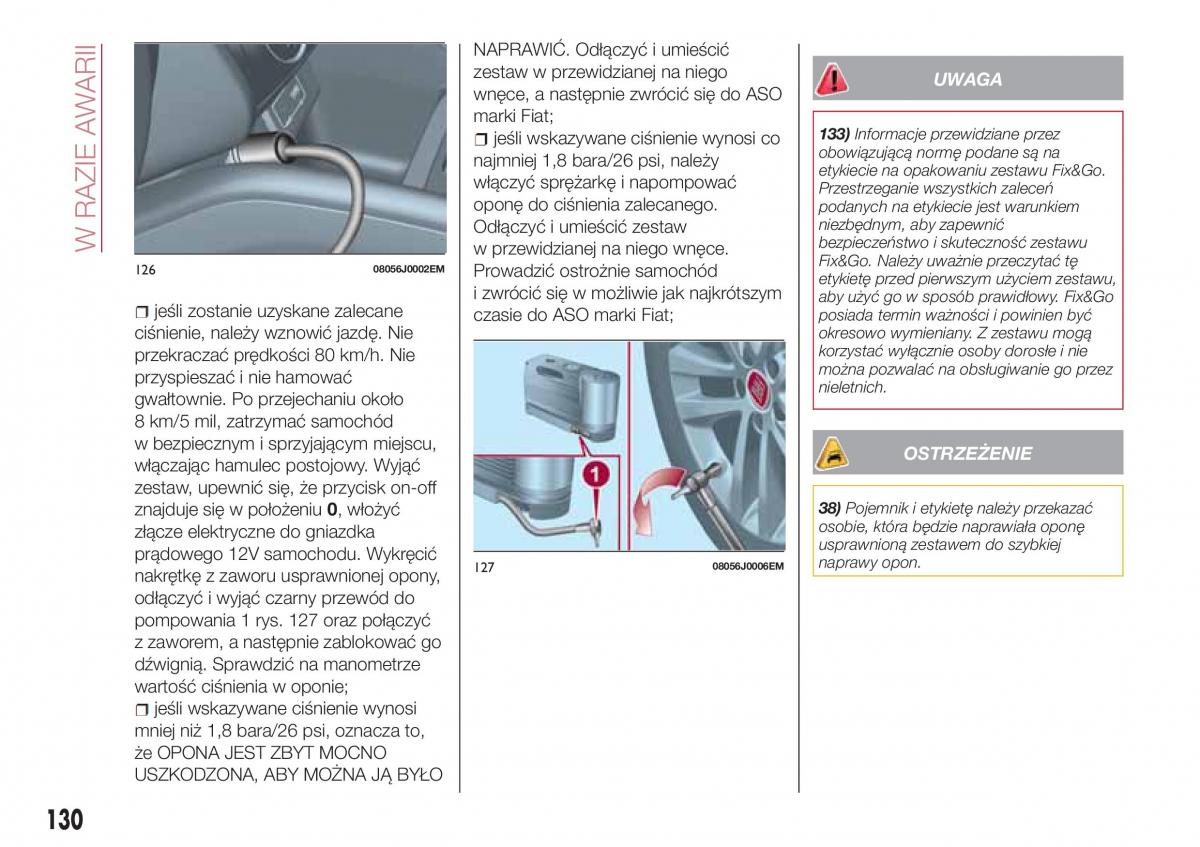 Fiat Tipo sedan instrukcja obslugi / page 132