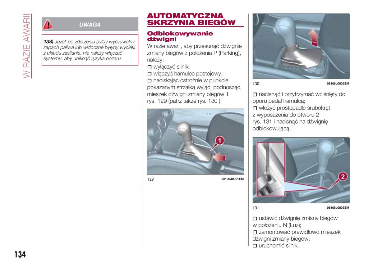 Fiat Tipo sedan instrukcja obslugi / page 136