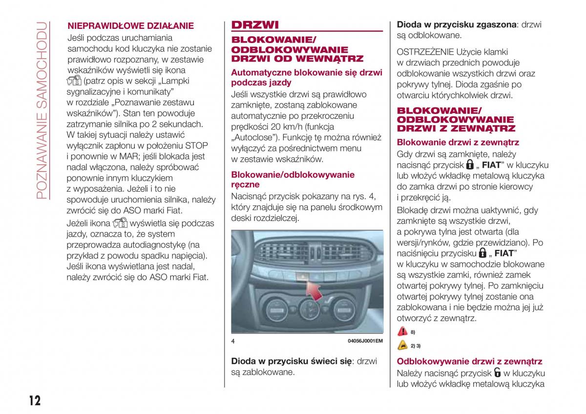 Fiat Tipo sedan instrukcja obslugi / page 14