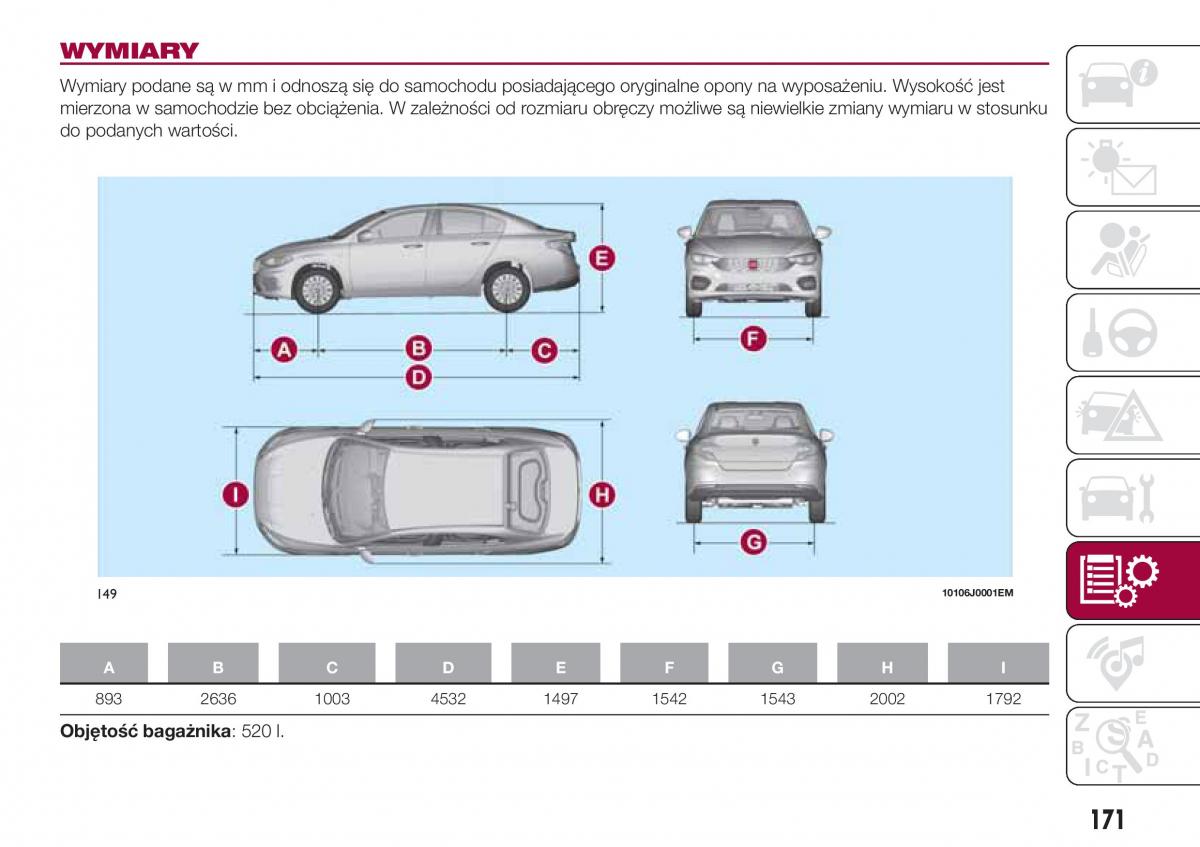 Fiat Tipo sedan instrukcja obslugi / page 173