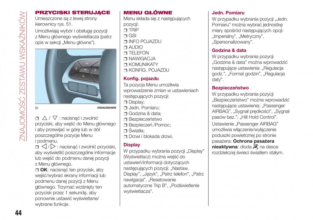 Fiat Tipo sedan instrukcja obslugi / page 46