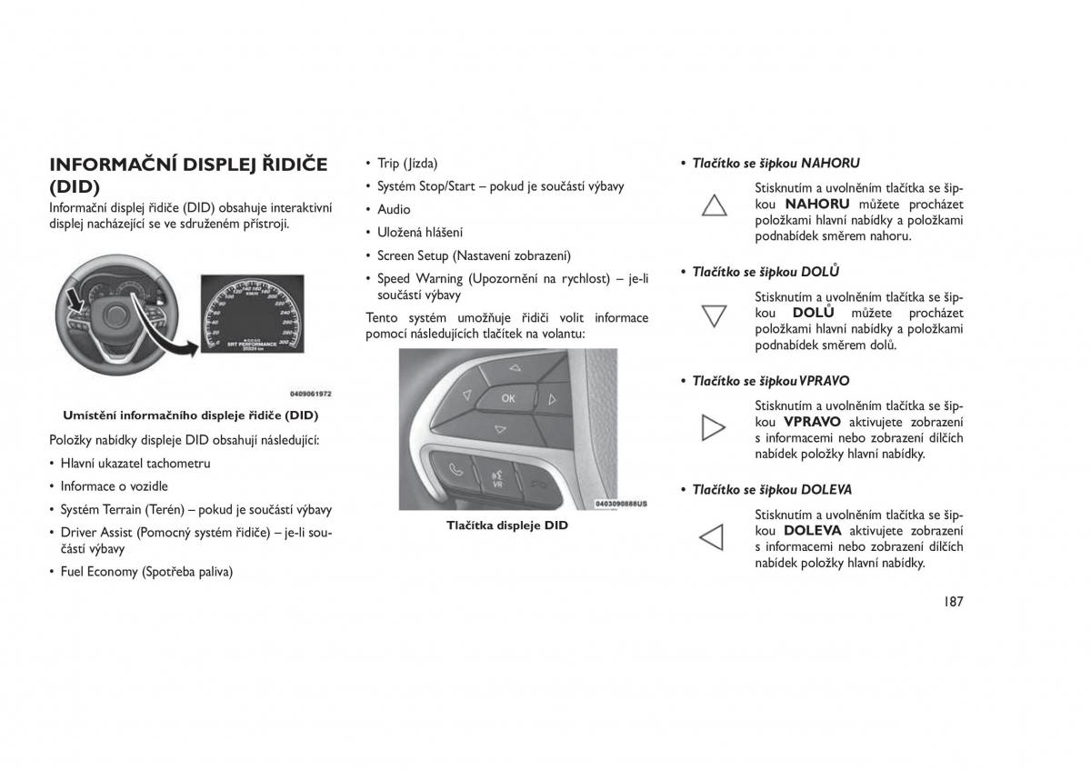 Jeep Grand Cherokee WK2 WH2 navod k obsludze / page 191