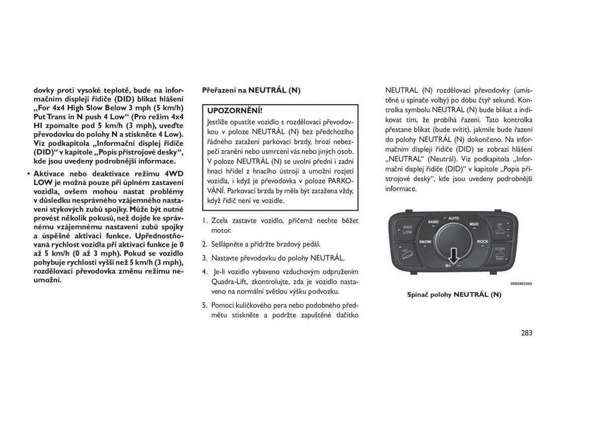 Jeep Grand Cherokee WK2 WH2 navod k obsludze / page 287