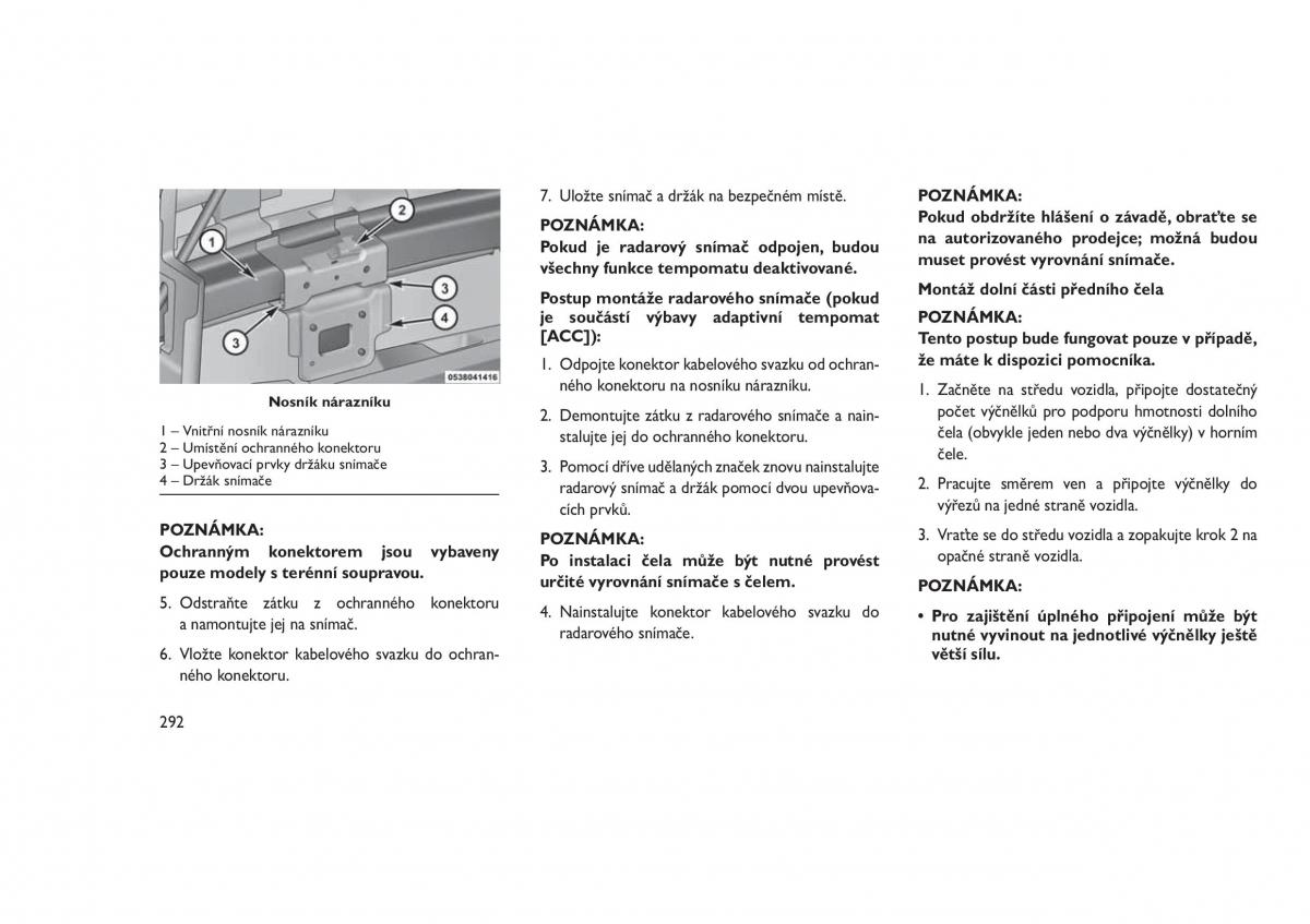 Jeep Grand Cherokee WK2 WH2 navod k obsludze / page 296