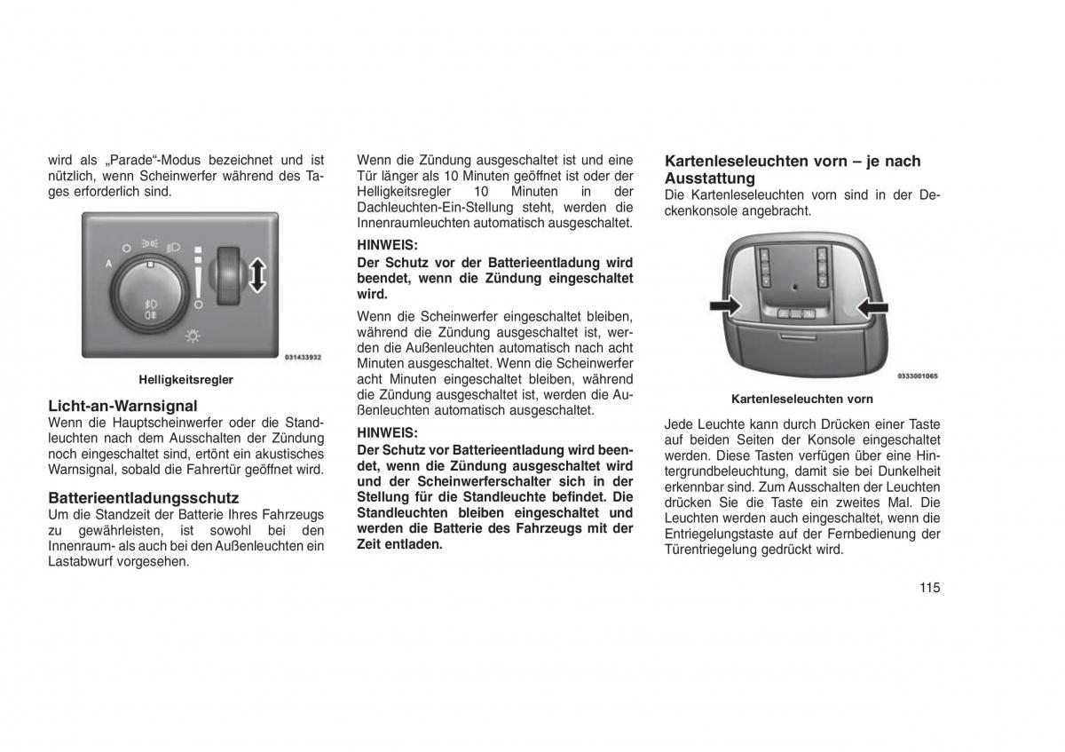 Jeep Grand Cherokee WK2 WH2 Handbuch / page 119