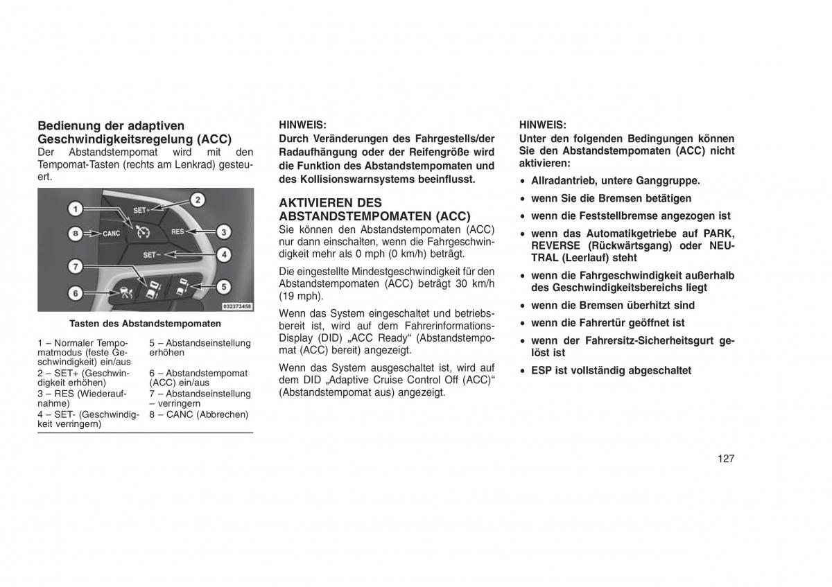 Jeep Grand Cherokee WK2 WH2 Handbuch / page 131