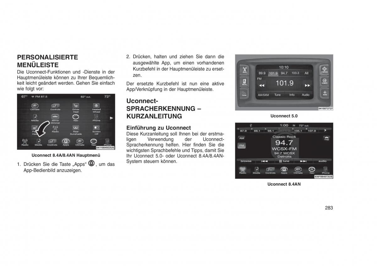 Jeep Grand Cherokee WK2 WH2 Handbuch / page 287