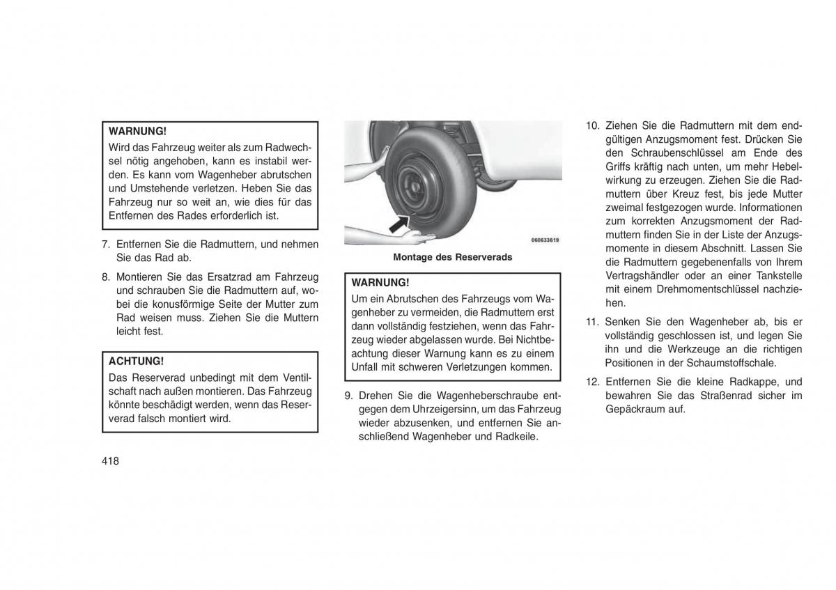 Jeep Grand Cherokee WK2 WH2 Handbuch / page 422