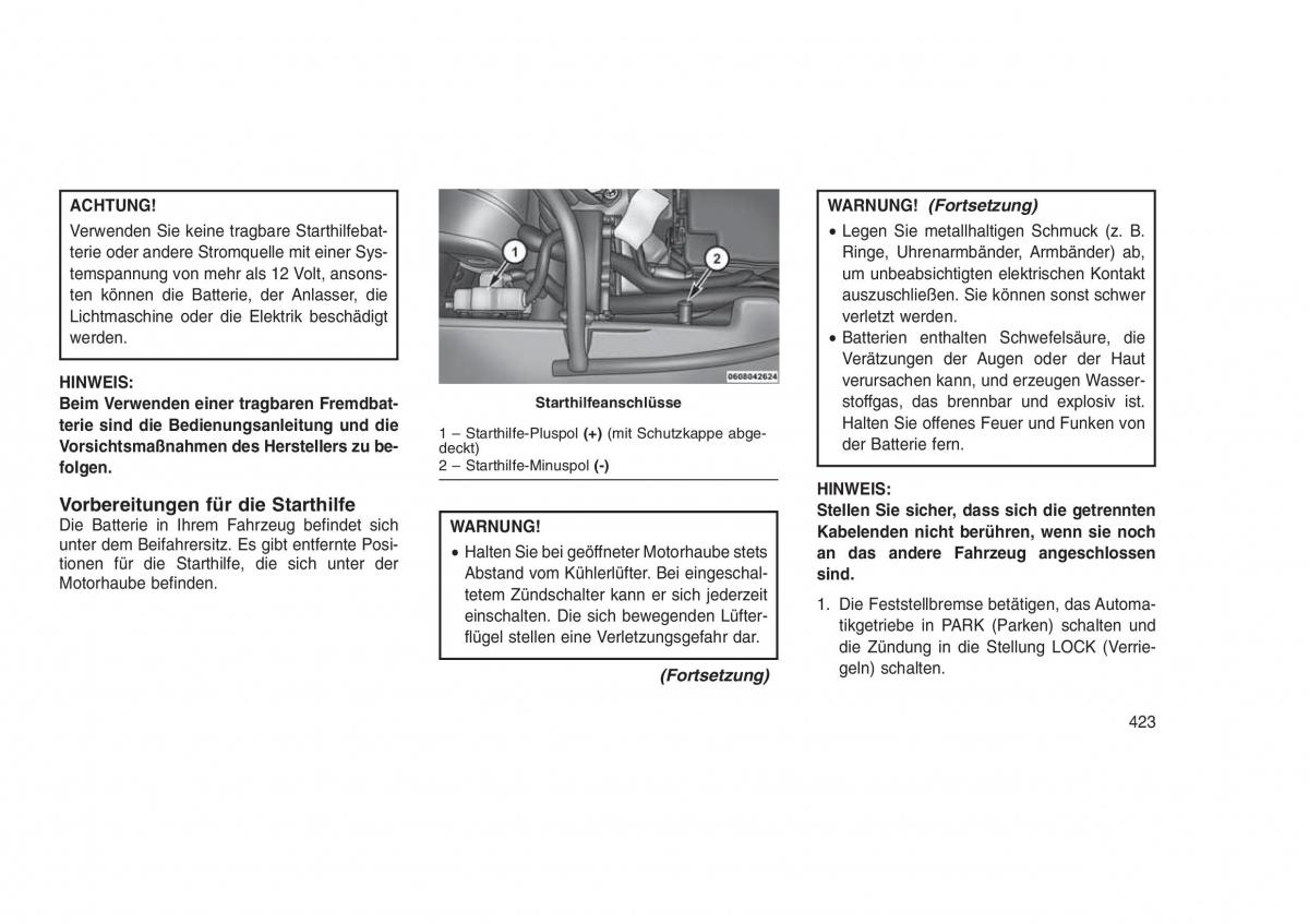 Jeep Grand Cherokee WK2 WH2 Handbuch / page 427