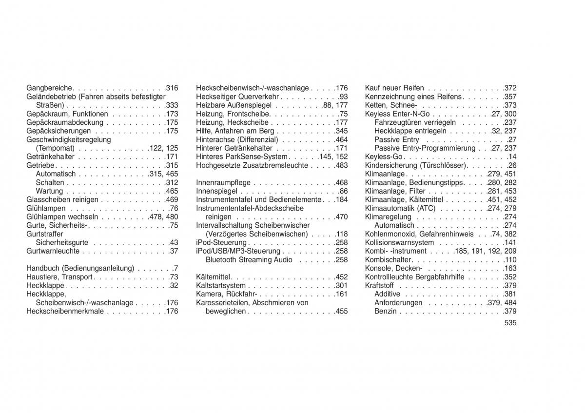 Jeep Grand Cherokee WK2 WH2 Handbuch / page 539