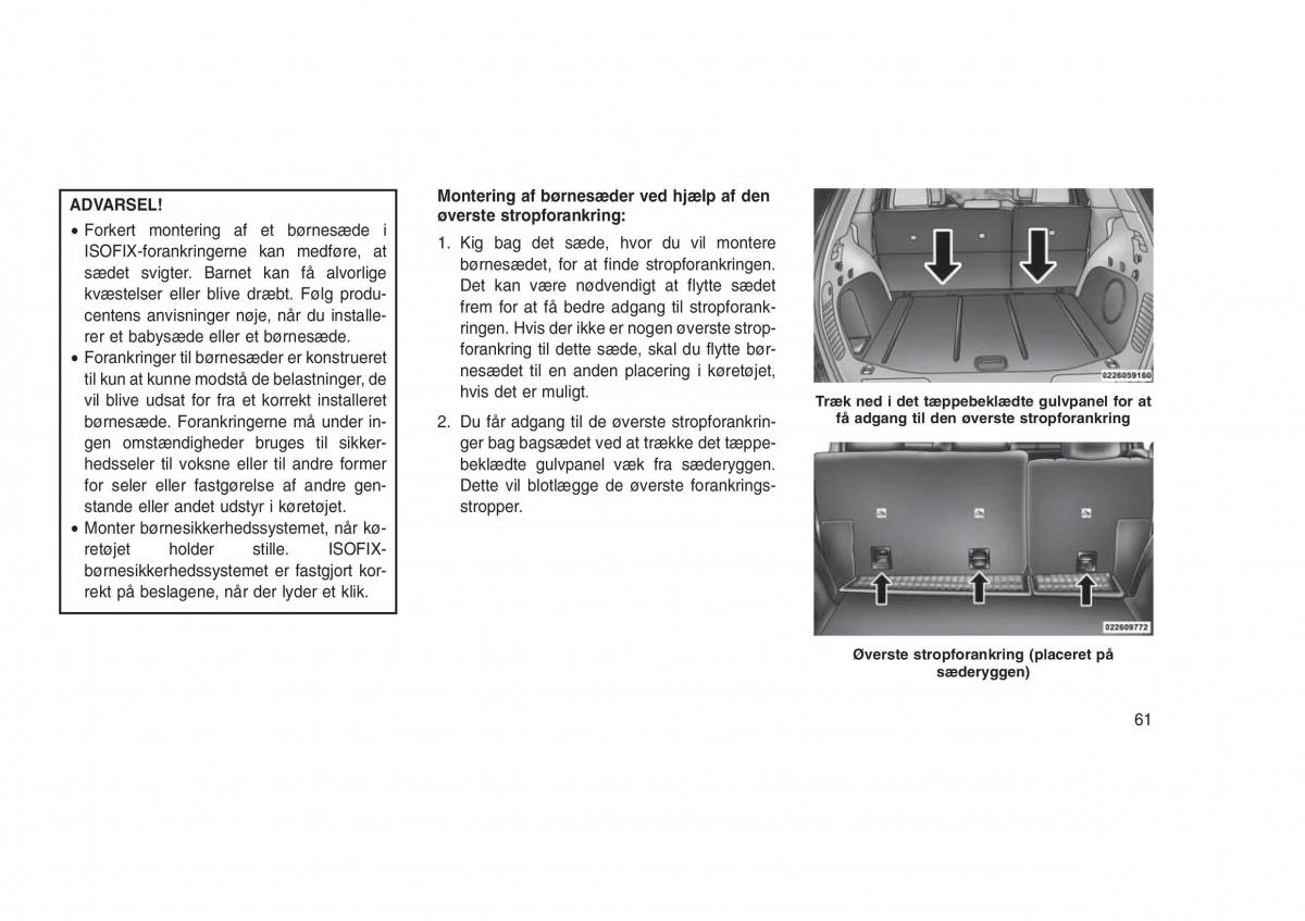 Jeep Grand Cherokee WK2 WH2 Bilens instruktionsbog / page 65