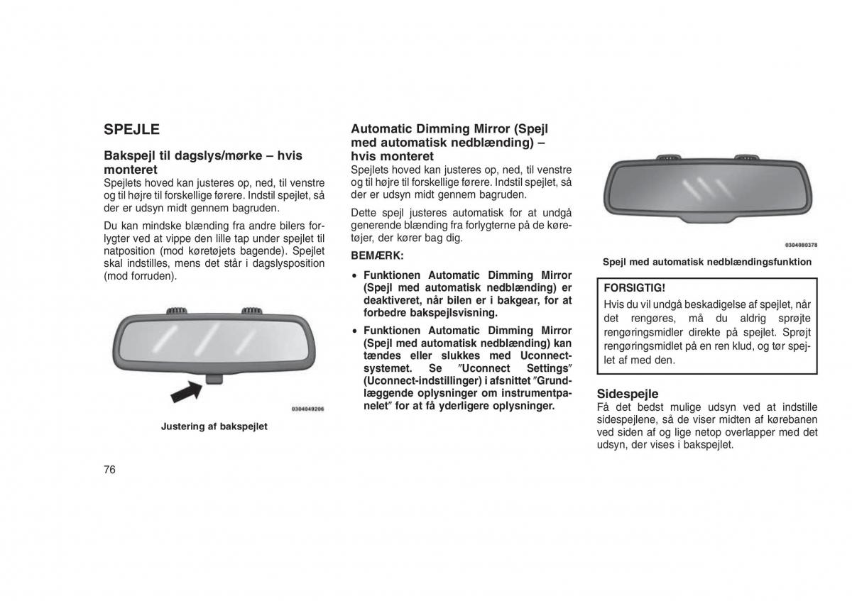 Jeep Grand Cherokee WK2 WH2 Bilens instruktionsbog / page 80