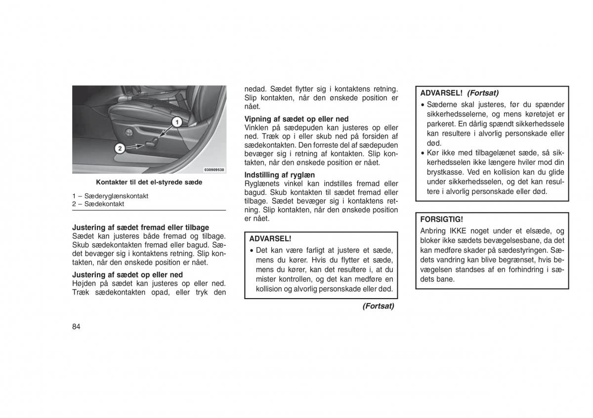 Jeep Grand Cherokee WK2 WH2 Bilens instruktionsbog / page 88