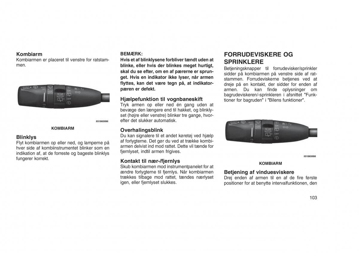 Jeep Grand Cherokee WK2 WH2 Bilens instruktionsbog / page 107