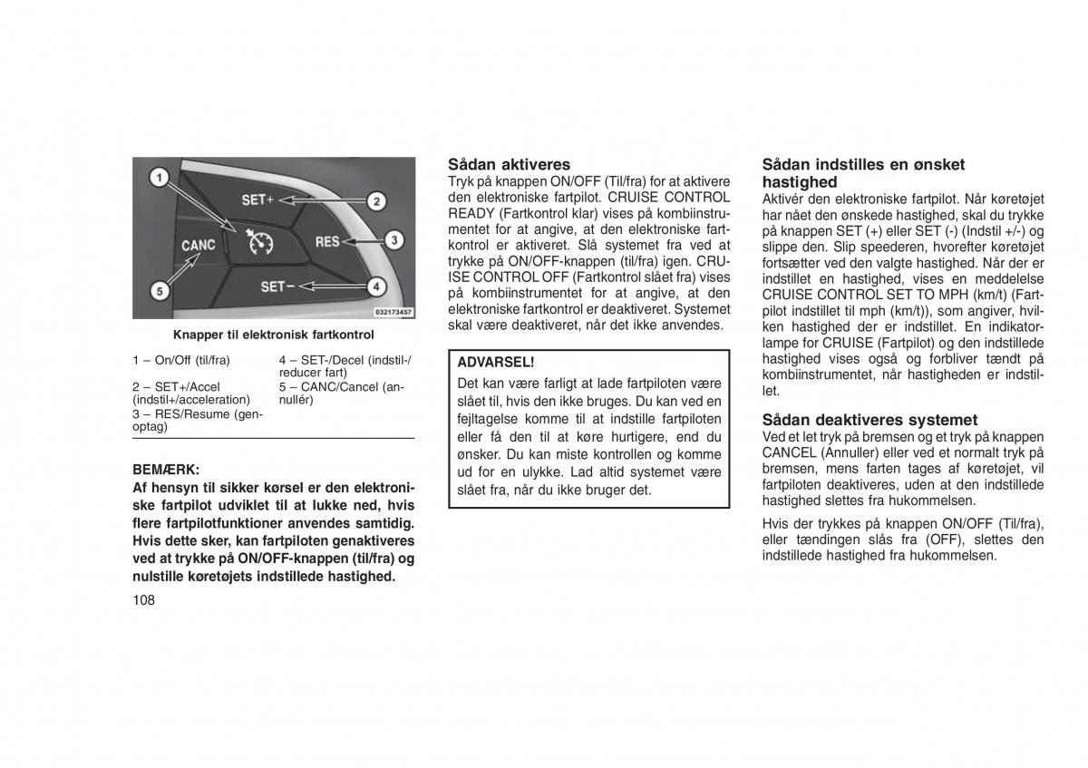 Jeep Grand Cherokee WK2 WH2 Bilens instruktionsbog / page 112