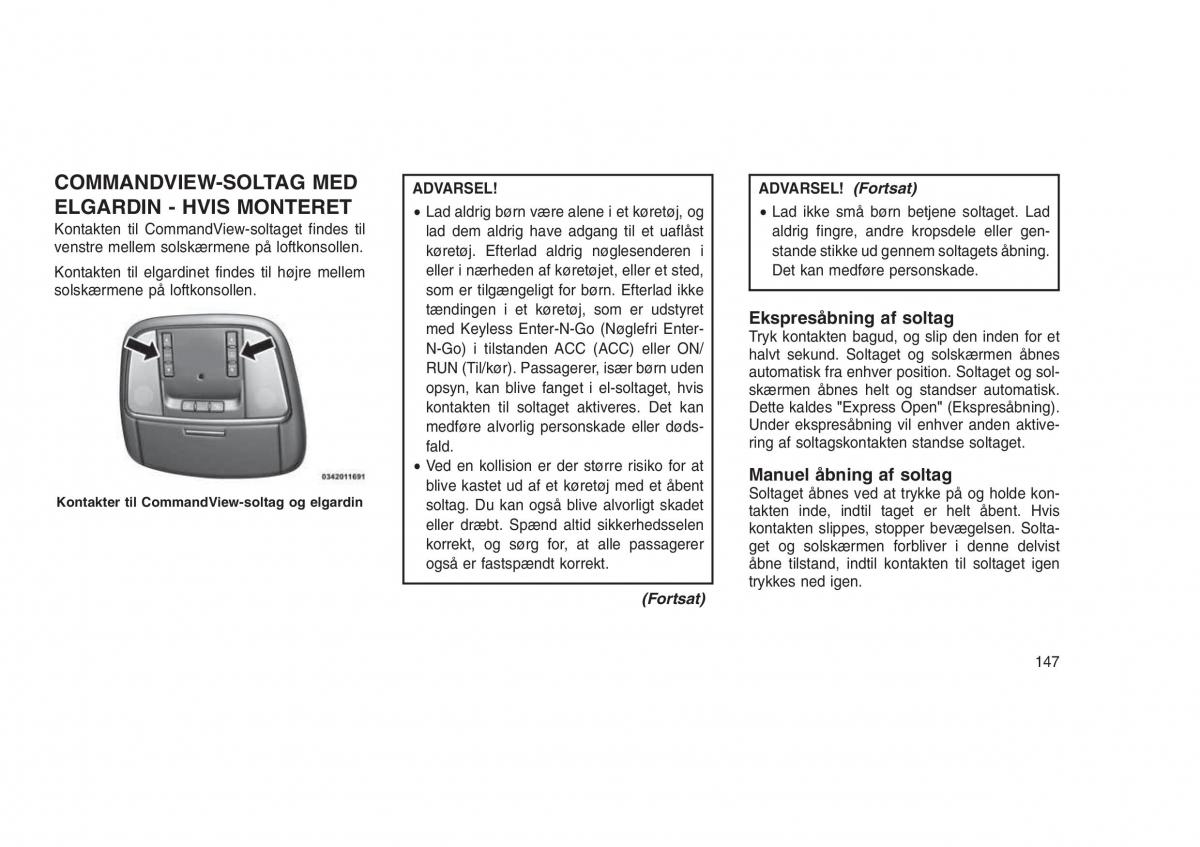 Jeep Grand Cherokee WK2 WH2 Bilens instruktionsbog / page 151