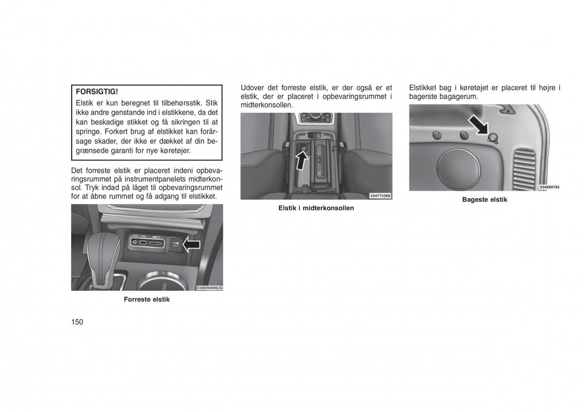 Jeep Grand Cherokee WK2 WH2 Bilens instruktionsbog / page 154