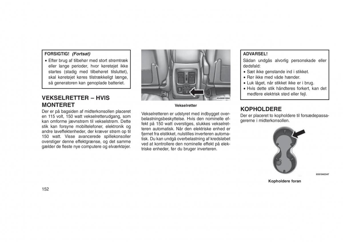 Jeep Grand Cherokee WK2 WH2 Bilens instruktionsbog / page 156