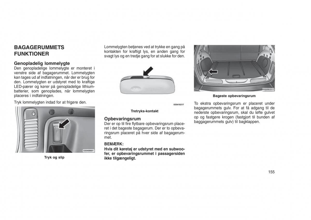 Jeep Grand Cherokee WK2 WH2 Bilens instruktionsbog / page 159