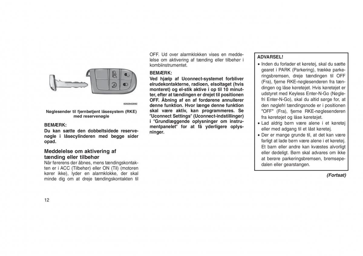 Jeep Grand Cherokee WK2 WH2 Bilens instruktionsbog / page 16