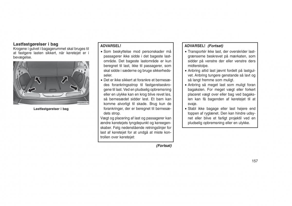 Jeep Grand Cherokee WK2 WH2 Bilens instruktionsbog / page 161