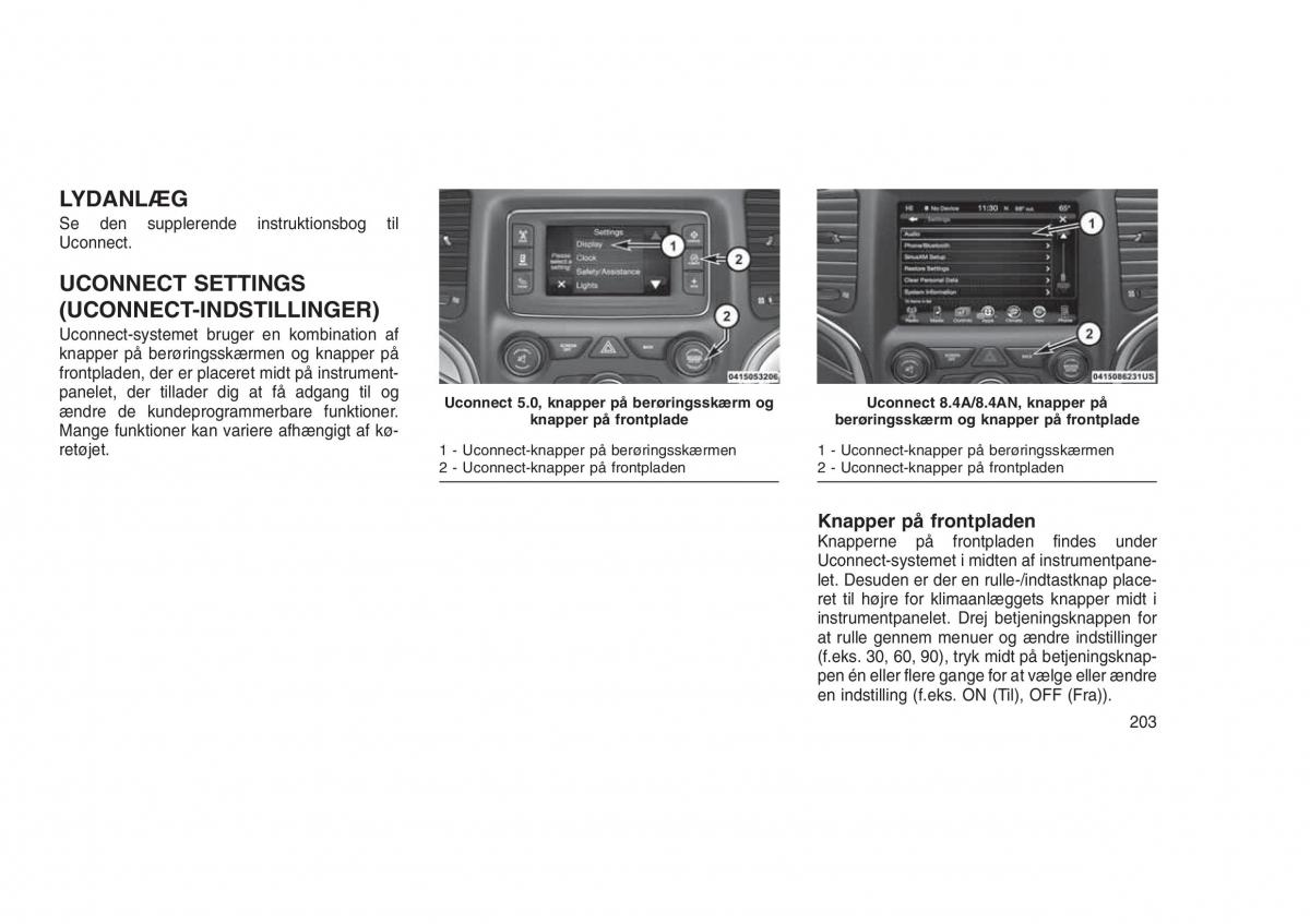 Jeep Grand Cherokee WK2 WH2 Bilens instruktionsbog / page 207