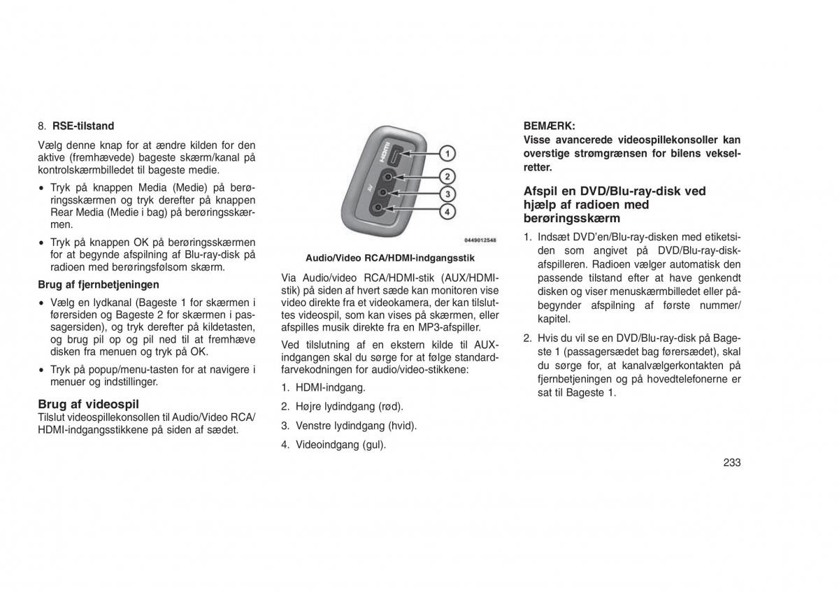 Jeep Grand Cherokee WK2 WH2 Bilens instruktionsbog / page 237