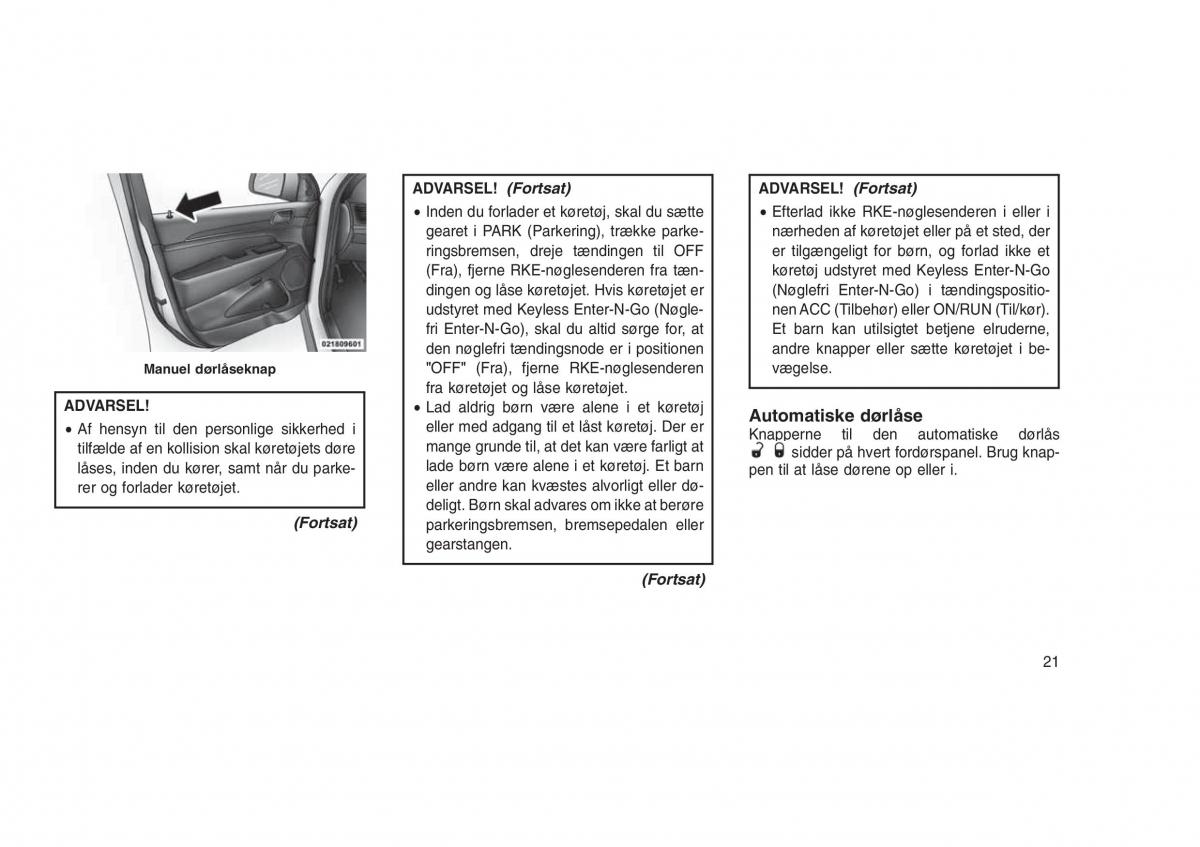 Jeep Grand Cherokee WK2 WH2 Bilens instruktionsbog / page 25