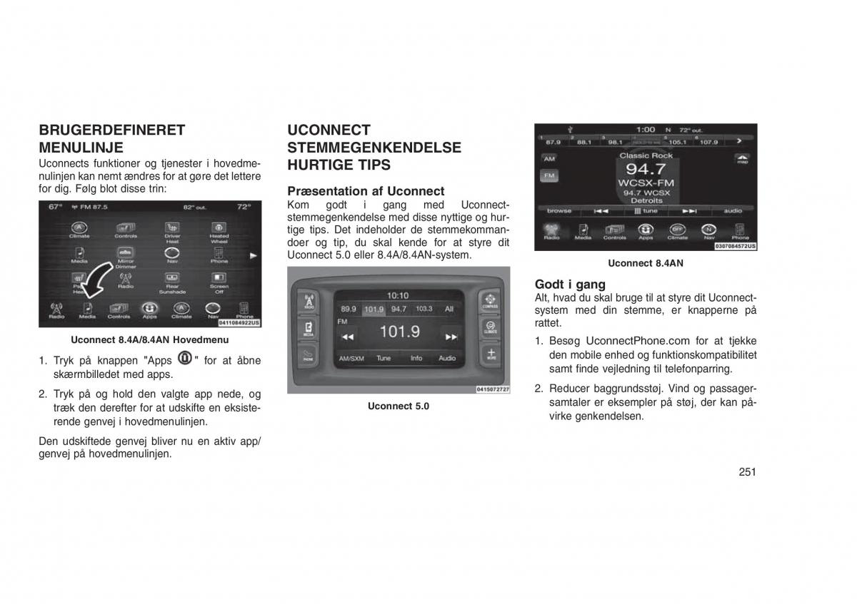 Jeep Grand Cherokee WK2 WH2 Bilens instruktionsbog / page 255