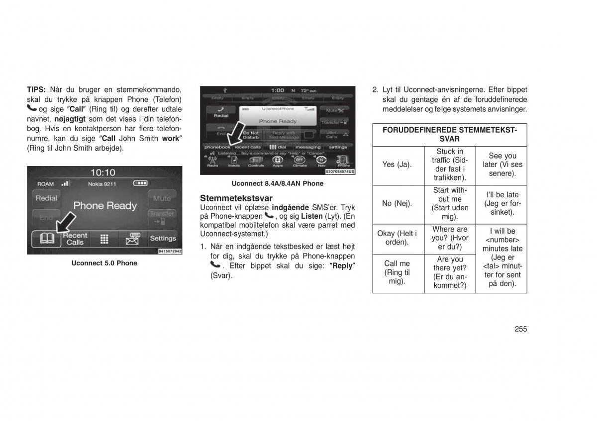 Jeep Grand Cherokee WK2 WH2 Bilens instruktionsbog / page 259