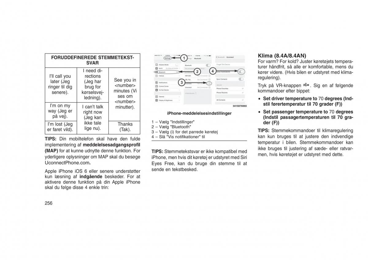 Jeep Grand Cherokee WK2 WH2 Bilens instruktionsbog / page 260