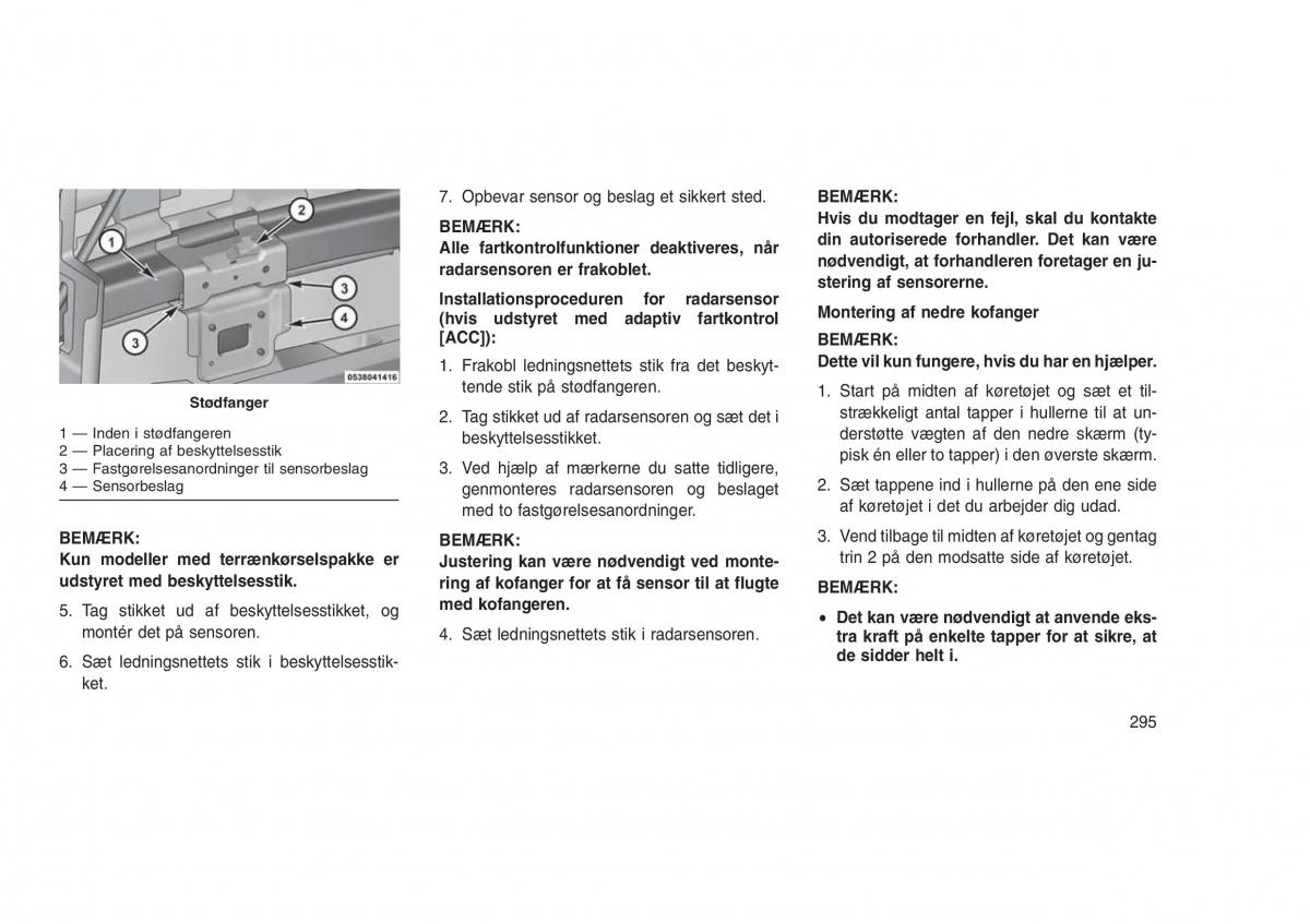 Jeep Grand Cherokee WK2 WH2 Bilens instruktionsbog / page 299