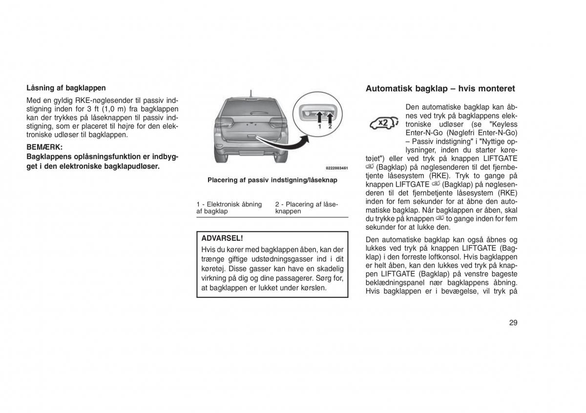 Jeep Grand Cherokee WK2 WH2 Bilens instruktionsbog / page 33