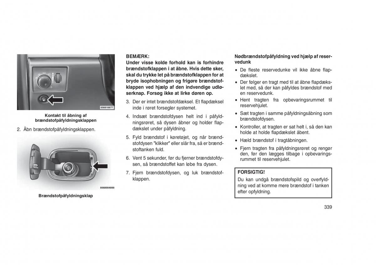 Jeep Grand Cherokee WK2 WH2 Bilens instruktionsbog / page 343