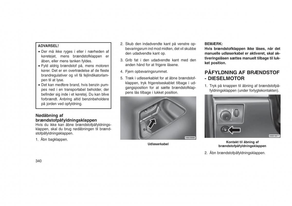 Jeep Grand Cherokee WK2 WH2 Bilens instruktionsbog / page 344