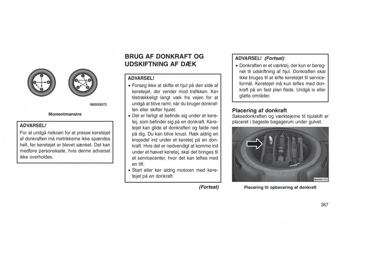 Jeep Grand Cherokee WK2 WH2 Bilens instruktionsbog / page 371