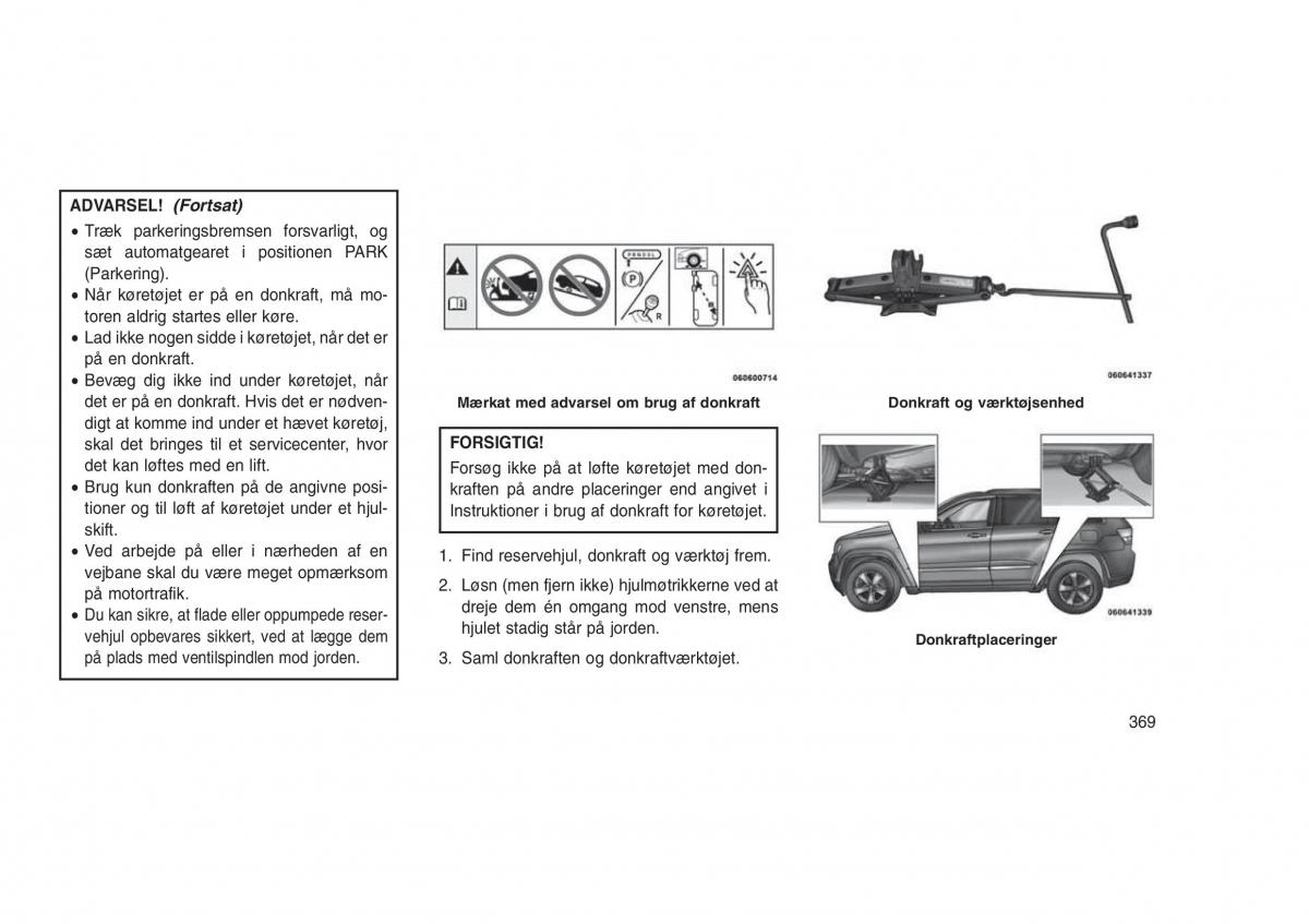 Jeep Grand Cherokee WK2 WH2 Bilens instruktionsbog / page 373