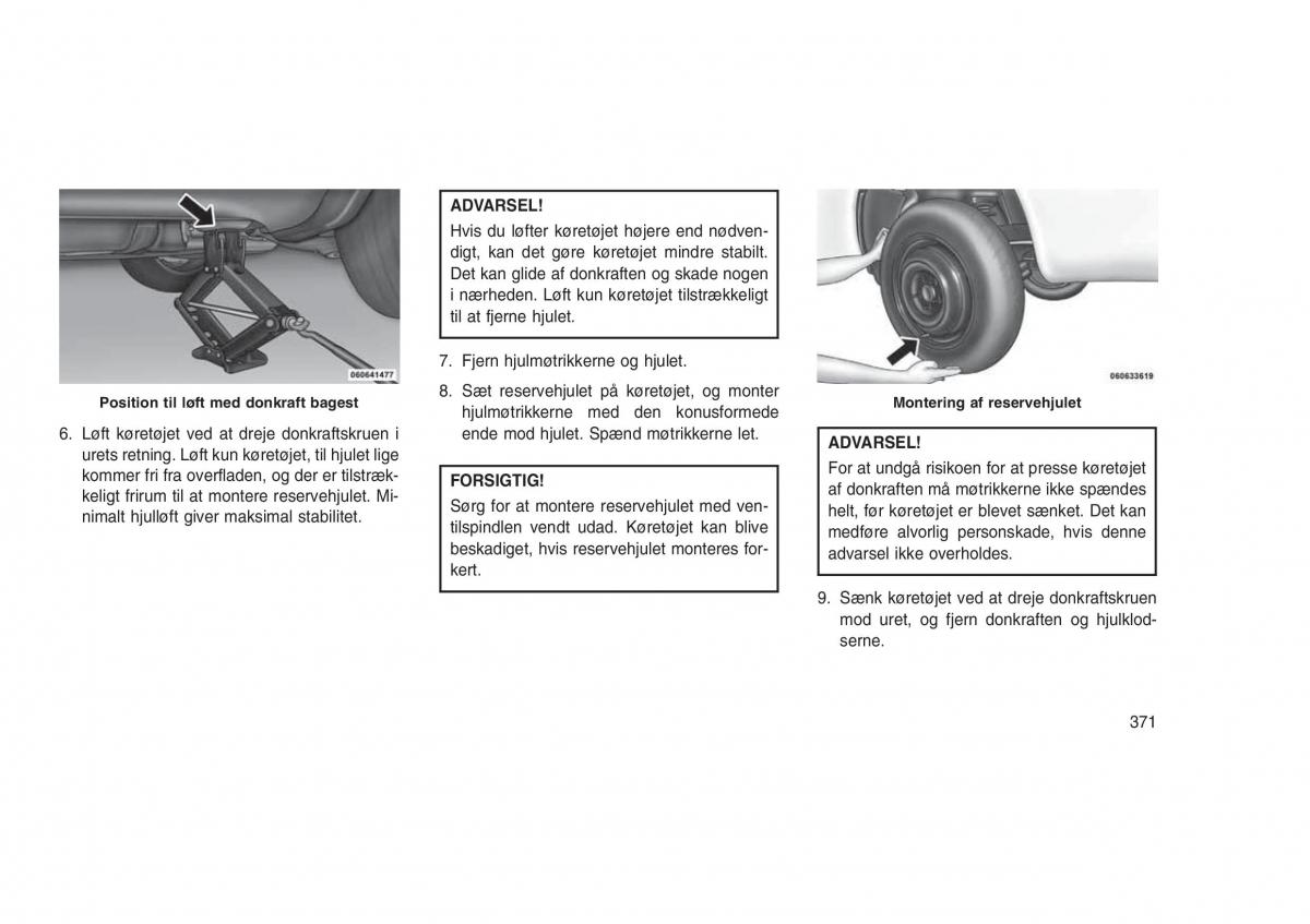 Jeep Grand Cherokee WK2 WH2 Bilens instruktionsbog / page 375