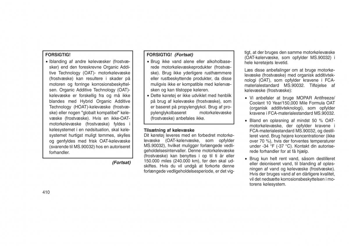 Jeep Grand Cherokee WK2 WH2 Bilens instruktionsbog / page 414