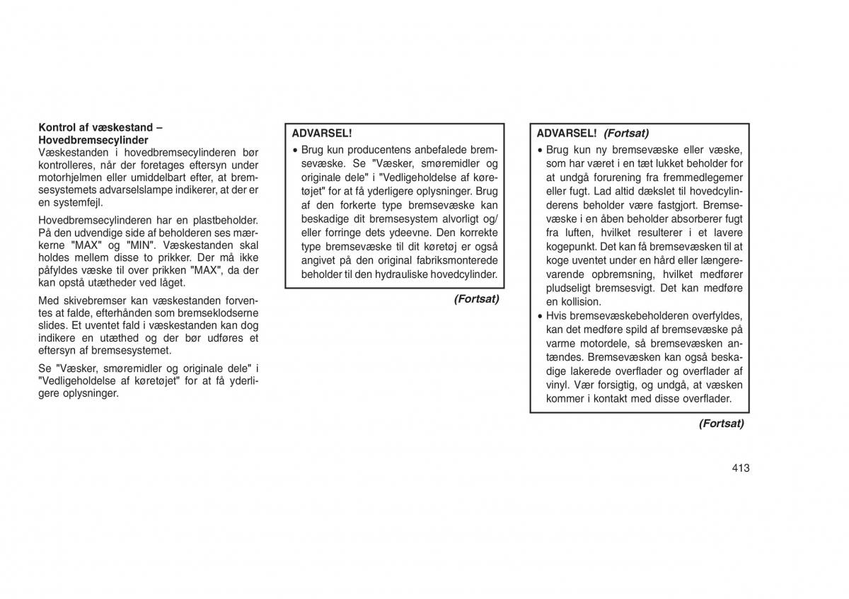 Jeep Grand Cherokee WK2 WH2 Bilens instruktionsbog / page 417