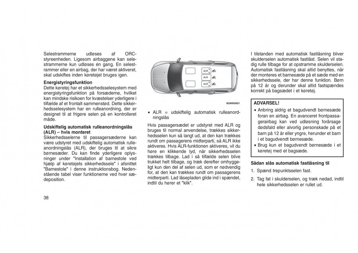 Jeep Grand Cherokee WK2 WH2 Bilens instruktionsbog / page 42