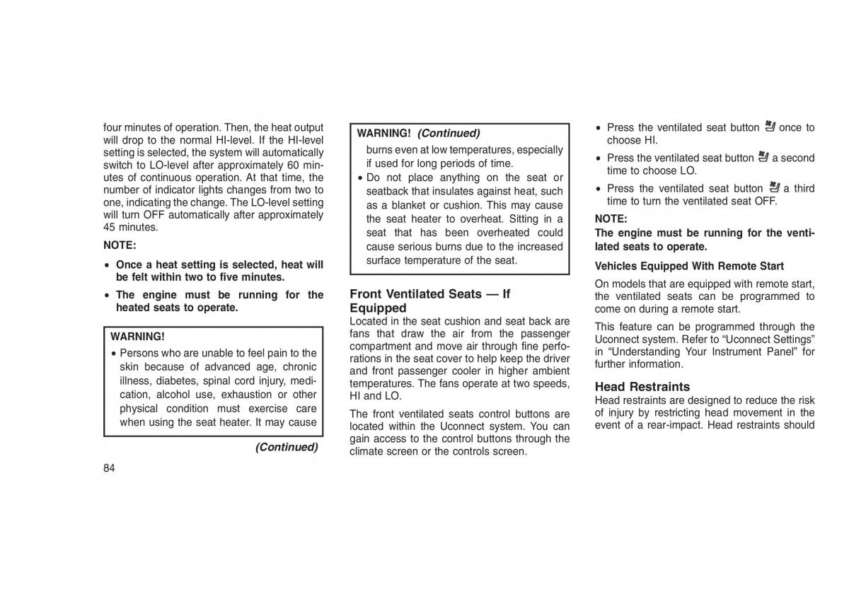 Jeep Grand Cherokee WK2 WH2 owners manual / page 88